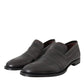 Dolce & Gabbana Black Brown Leather Loafer Men Dress Shoes