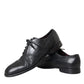 Dolce & Gabbana Black Leather Derby Formal Dress Men Shoes