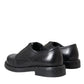 Dolce & Gabbana Black Horse Leather Derby Men Dress Shoes