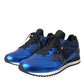 Dolce & Gabbana Blue Black Calf Hair Leather Sneakers Shoes