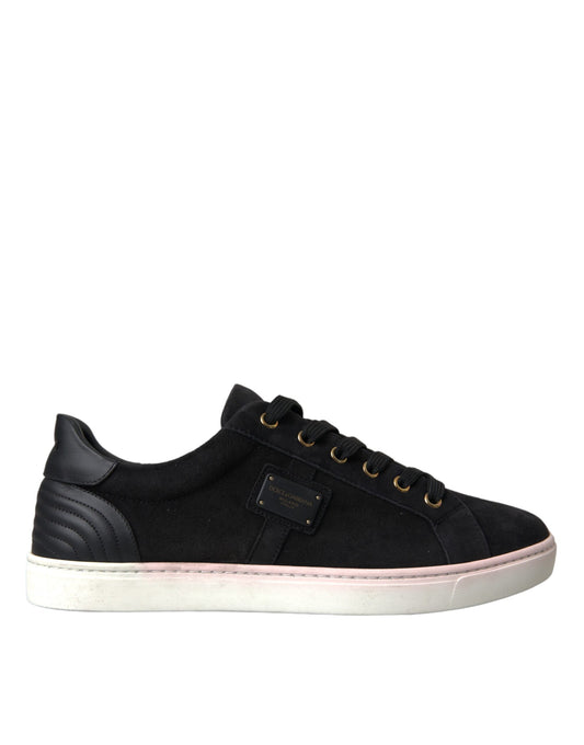 Dolce & Gabbana Black Suede Leather Men Low Top Sneakers Men Shoes