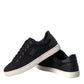 Dolce & Gabbana Black Suede Leather Men Low Top Sneakers Men Shoes