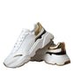 Dolce & Gabbana White Gold DAYMASTER Leather Sneakers Men Shoes