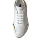 Dolce & Gabbana White Gold DAYMASTER Leather Sneakers Men Shoes