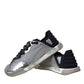 Dolce & Gabbana Silver Black Nylon NS1 Low Top Sneakers Men Shoes