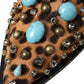 Dolce & Gabbana Brown Leopard Hair Crystal Dress Broque Shoes