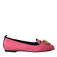 Dolce & Gabbana Pink Velvet Slip On Loafers Flats Shoes