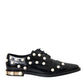 Dolce & Gabbana Black Leather Faux Pearl Dress Broque Shoes