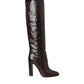 Dolce & Gabbana Brown Exotic Leather Heels High Boots Shoes