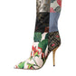 Dolce & Gabbana Multicolor Patchwork Print Heeled Boots Shoes