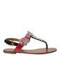 Dolce & Gabbana Multicolor Crystal Sandals Flip Flops Shoes