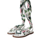 Dolce & Gabbana Multicolor Floral Print Ankle Wrap Sandals Shoes