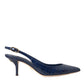 Dolce & Gabbana Dark Blue Croc Leather Slingbacks Shoes