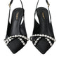 Dolce & Gabbana Black Crystal Embellished Slingback Shoes