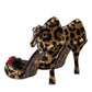 Dolce & Gabbana Brown Leopard Floral Crystal Mary Janes Pumps Shoes