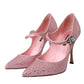 Dolce & Gabbana Pink Strass Crystal Heels Pumps Shoes