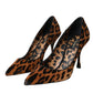 Dolce & Gabbana Brown Leopard Calf Hair Heels Pumps Shoes