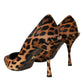 Dolce & Gabbana Brown Leopard Calf Hair Heels Pumps Shoes