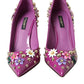 Dolce & Gabbana Purple Embellished High Heels Pumps Shoes