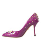 Dolce & Gabbana Purple Embellished High Heels Pumps Shoes