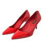 Dolce & Gabbana Red Patent Leather Kitten Heels Pumps Shoes