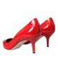 Dolce & Gabbana Red Patent Leather Kitten Heels Pumps Shoes