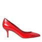 Dolce & Gabbana Red Patent Leather Kitten Heels Pumps Shoes