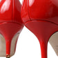 Dolce & Gabbana Red Patent Leather Kitten Heels Pumps Shoes