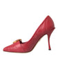 Dolce & Gabbana Red Devotion Leather Heels Pumps Shoes