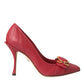 Dolce & Gabbana Red Devotion Leather Heels Pumps Shoes