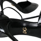 Dolce & Gabbana Black Patent Leather T-strap Heel Pumps Shoes