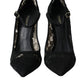 Dolce & Gabbana Black Taormina Lace Mary Janes Pumps Shoes