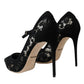 Dolce & Gabbana Black Taormina Lace Mary Janes Pumps Shoes