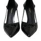 Dolce & Gabbana Black Calf Leather Pointed Heels Pumps Shoes