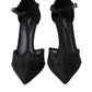 Dolce & Gabbana Black Mesh T-strap Stiletto Heel Pumps Shoes