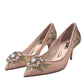 Dolce & Gabbana Pink Floral Crystal Bellucci Pumps Shoes