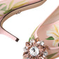 Dolce & Gabbana Pink Floral Crystal Bellucci Pumps Shoes