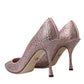 Dolce & Gabbana Pink Strass Crystal Heels Pumps Shoes