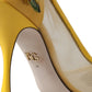 Dolce & Gabbana Yellow Sunflower Mesh Heels Pumps Shoes