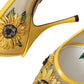 Dolce & Gabbana Yellow Sunflower Mesh Heels Pumps Shoes