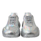 Dolce & Gabbana Silver Iridescent DAYMASTER Leather Sneakers Shoes