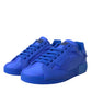 Dolce & Gabbana Blue Leather Fabric Low Top Sneakers Shoes