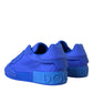 Dolce & Gabbana Blue Leather Fabric Low Top Sneakers Shoes