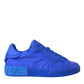 Dolce & Gabbana Blue Leather Fabric Low Top Sneakers Shoes