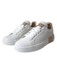 Dolce & Gabbana White Portofino Leather Logo Sneaker Shoes