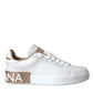 Dolce & Gabbana White Portofino Leather Logo Sneaker Shoes