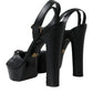 Dolce & Gabbana Black Leather Crystal Platform Sandals Shoes