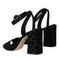 Dolce & Gabbana Black Leopard Suede Heels Sandals Shoes