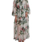 Dolce & Gabbana White Silk Floral Print Long Maxi Dress