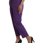 BENCIVENGA Purple Cotton MidWaist Straight Cropped Pants